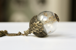 Eichel Kette Pusteblume mit Antik Silber oder Bronze Eichelhut im Vintage bzw Retro Style als außergewöhnliches Geschenk für Sie